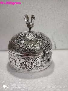 Aluminium Polished Antique German Silver Peacock Box