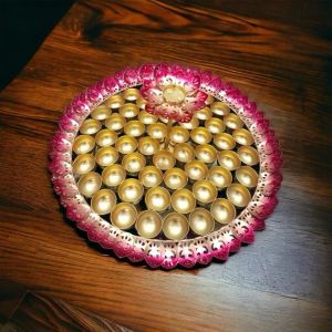 Polished Metal Diya, Color : Yellow Multisize Antique