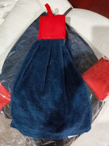 Dark Blue Terry Hanging Cotton Kitchen Towel