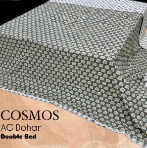 Green Cosmos AC Dohar Double Bed Sheets