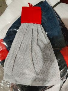 Grey Waffle Hanging Cotton Kitchen Towel for Hand Drying