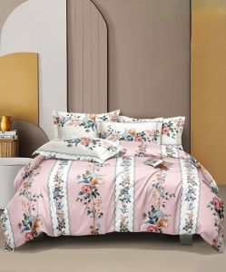 Pink Bloom Cotton Comforter Set, Color : Blue, Green