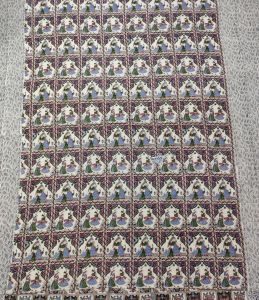 Traditional Attire Motif Grid Cotton Bed Sheet