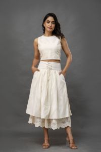 Cotton Western Dress, Color : White, Brand Name : The Fashion Farm