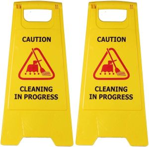 High Grade PP Plastic Cleaning Sign Board, Color : Yellow