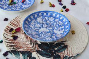 8 Inch Blue Pottery Plate