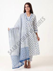 Breathable Varnnan Blue Moon Anarkali Suit