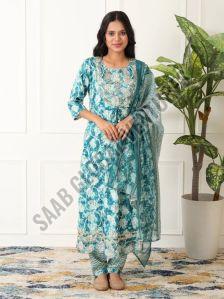 Breathable Cotton Grace Flare Anarkali Suit, Brand Name : Dispo Van