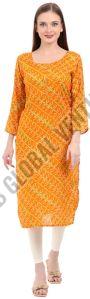 Printed Long Rayon Kurti S to Xl Casual Wear