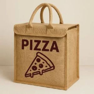 Printed Jute Food Delivery Bags, Color : Brown