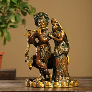 Antique Brass Radha Krishna Murti