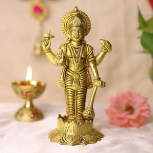 Antique Brass Vishnu Statue