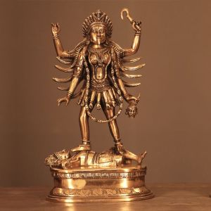 Brass Goddess Kali Mata Statue, Color : Golden, Packaging Type : Box
