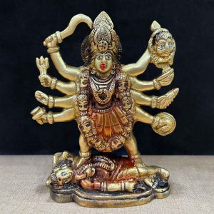 Brass Kali Shiv Statue