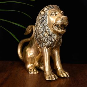 Brass Lion Statue Medium, Weight : 5 Lbs, Width : 6 Inches