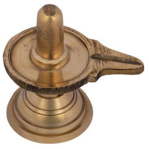 Carved Brass Shiva Lingam, Color : Golden
