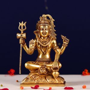 Handcrafted Brass Shiv Murti, Color : Golden for Home Decor