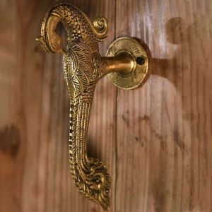 Peacock Style Brass Door Handles, Color : Golden