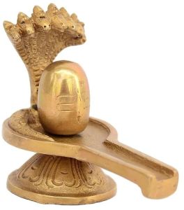 Pure Brass Shiva Lingam Idol With Snake