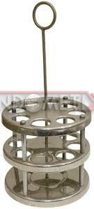 Metal Polished Round Test Tube Rack, Color : Grey for Laboratory