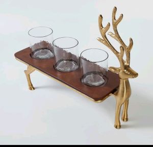 Aluminium Reindeer Candle Holder, Color : Golden for HME Decorative