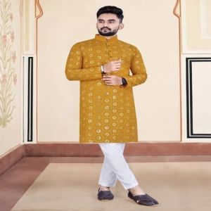 Mens Printed Kurta Pajama