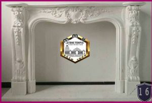 Fuel Polished Plain Marble Carving Fireplaces, Color : Creamy, White