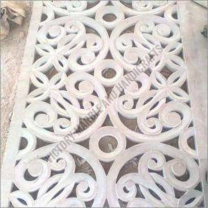 Fancy Polished Carved Marble Jali, Color : White for Construction