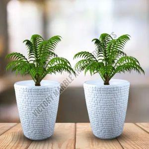 Polished Garden Marble Flower Pots, Color : White Modular