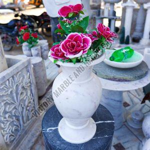 Painted Polished Outdoor Marble Flower Pots, Shape : Round