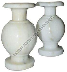 Polished Plain Marble Flower Pots, Shape : Round for Decoration