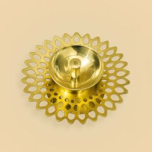Brass Round Lace Cutwork Diya Stand