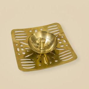 Brass Square Cutwork Diya Stand