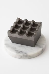 Modern Decorative Metal Ashtray with Ripple Texture