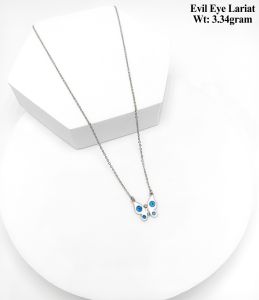 92.5%  Silver Evil Eye Lariat