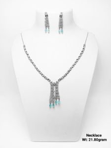 925 Silver Earrings Necklace Set