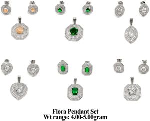 92.5 Silver New Design Flora Pendant Set