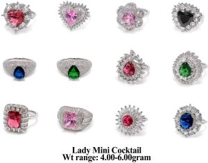 92.5 Silver New Design Lady Mini Cocktail Ring