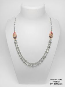 92.5 Silver Peacock Mala Twotone