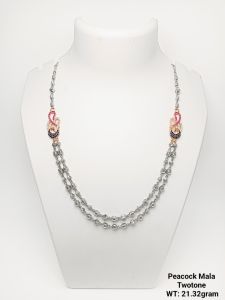92.5% Silver Peacock Mala Twotone