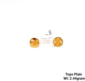 92% Gold Plain Tops Earring, Brand Name : Sunbera