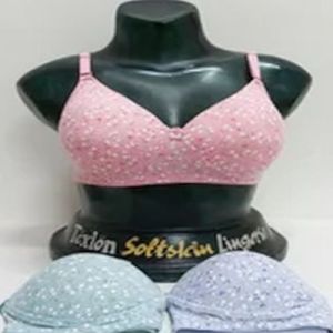 Cherry Print Seamless Cotton Padded Bra