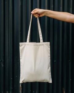 Plain Canvas Tote Bag, Color : Creamy, Strap Type : Double Handle