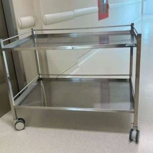 Polished Stainless Steel Hospital Trolley Standard