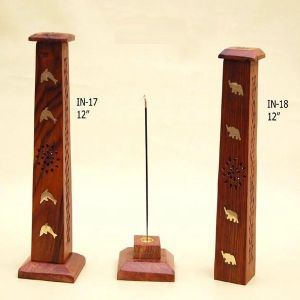Carved Wooden Incense Stick Holder, Color : Brown Standard