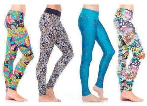 Lycra Cotton Plain Straight Fit Ladies Printed Leggings