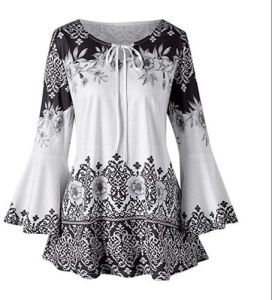 Cotton Ladies Printed Tops, Color : Multicolor Casual Wear