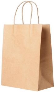 10x5x13 Inch Plain Kraft Paper Handle Bag