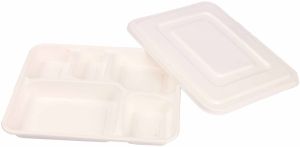 5 Compartment Eco Bagasse Plate