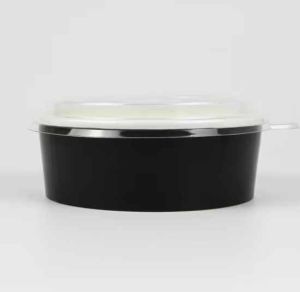 Black Paper Round Bowl With Lid